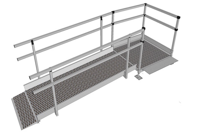 1500mm Wide Modular Ramp Kits Double Height Handrails 1500mm Wide Modular Ramp Kits Double Height Handrails