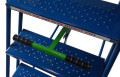 Safety brake handle on the mobile ladder 