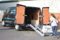 Loading a trolly using aluminium channel ramps 