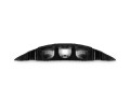 Side view of the black 3-channel floor cable protector