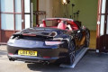 Car loading in to show room 