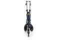 Folded blue 3-wheel rollator