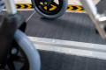 Wheelchair ramp with high visibility edges 