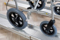 Wheelchair on channel ramps 