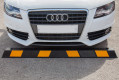 Wheel stop in parking bay 
