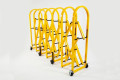 Heavy duty concertina barrier on wheels 