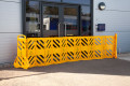 Barrier outside double doors 