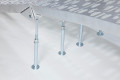 Adjustable support legs, curved for improved clearance 