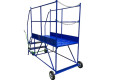 Rear view of the mobile access platform on wheels 