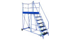 7 tread mobile ladder with dual handrails 
