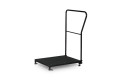 Adjustable half step with single handrail 