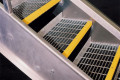 Yellow nosing on staircase 