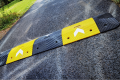 Speed bumps installed on road 