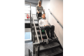 Evacuation chair in use 