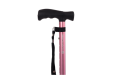 Pink walking stick with handle and strap 