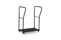 Adjustable half step with dual handrails 