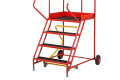 Mobile steps on wheels with brake 