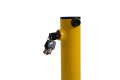 Yellow parking security post with key 