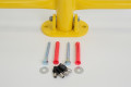 Fixings and keys provided with the security bollard 