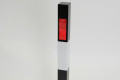 Red, white and black security post 