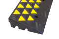 Yellow and black kerb ramp 