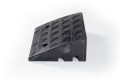 Cable channels on rubber kerb ramp 