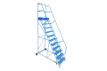 Wide platform step ladder on wheels 