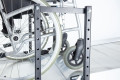 Manual wheelchair on wheelchair ramps 