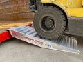  aluminium container ramps forklift going into container 