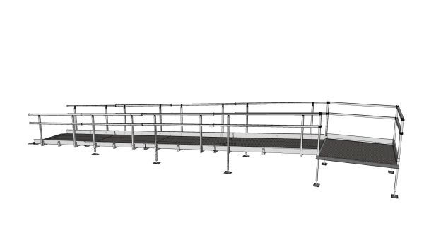 Modular ramp system with handrails 