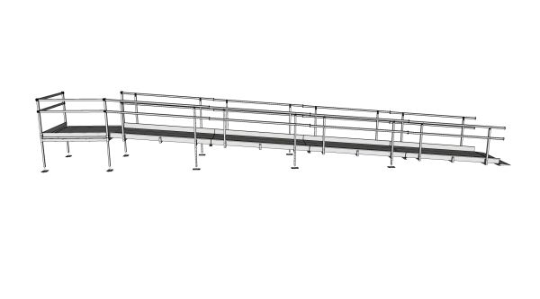 Fully assembled modular wheelchair ramp system 
