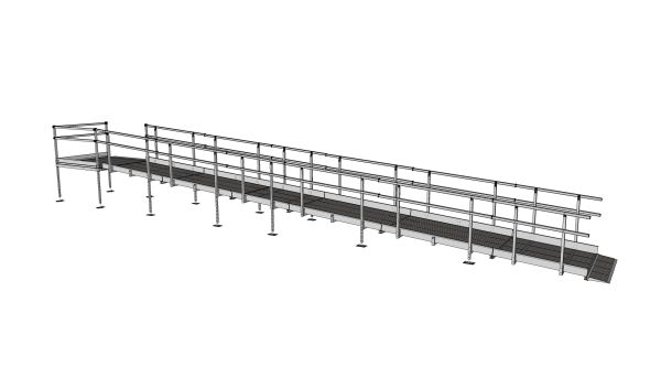 Technical drawing of 10400mm modular ramp 