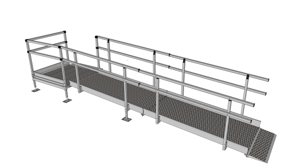 3800mm modular ramp system with handrails 