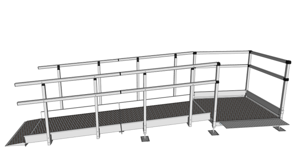 3300mm long modular ramp kit with handrails 