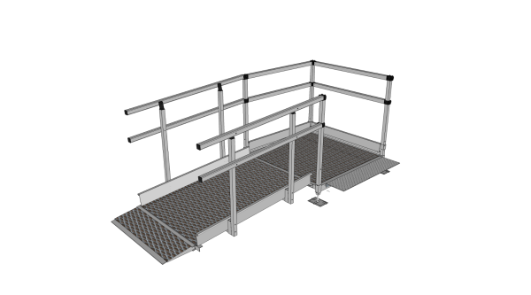 Modular ramp with connecting plate 