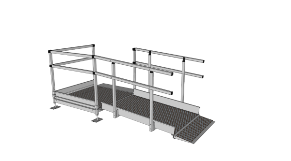 Modular Kit with Platform and Double Height Handrails (1100mm x 1360mm long)