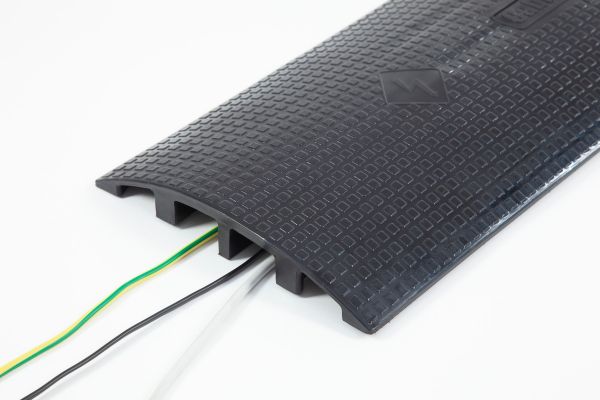 30mm High Black Cable Cover 2 Channel (2x25mm x 25mm channel, 5t capacity)