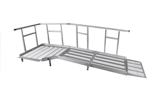 Aluminium Modular Ramp Kit with Platform and Handrails - 1300mm x 1000mm ramp section