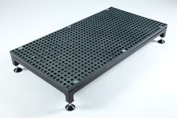 Black adjustable half step GRP surface