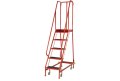TB Davies mobile steel narrow ladder with platform and handrails on wheels 