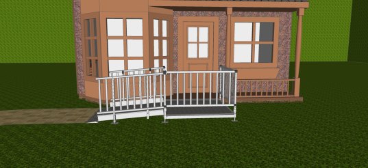 Modular ramp with balustrade handrails 