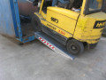 Forklift loading a container 