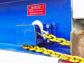 Steel safety chain on yard ramp 