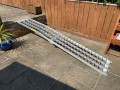 Single motorcycle ramp on step 