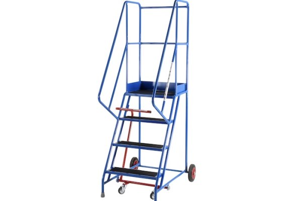 TB Davies Steel Trade Mobile Steps with handrails and wheels 