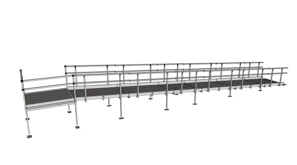 Technical drawing of modular ramp 