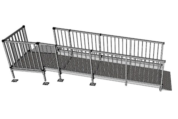 3.5m modular kit with balustrade handrails