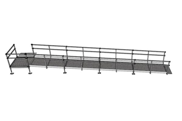 8m wheelchair ramp with platform and handrails 