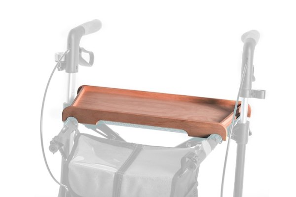 Bamboo tray on the Soljal Rollator 