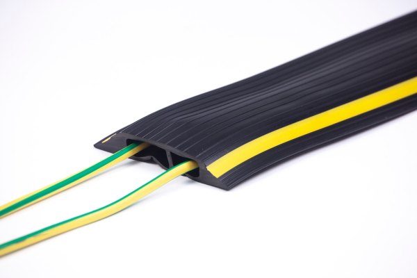 2 channel rubber cable protector with cables 
